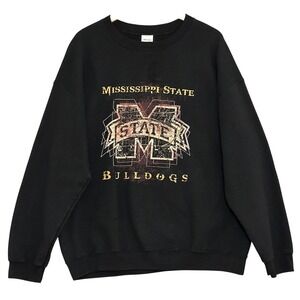 VTG Mississippi State Bulldogs Sweatshirt Gildan Black XL NCAA College Retro